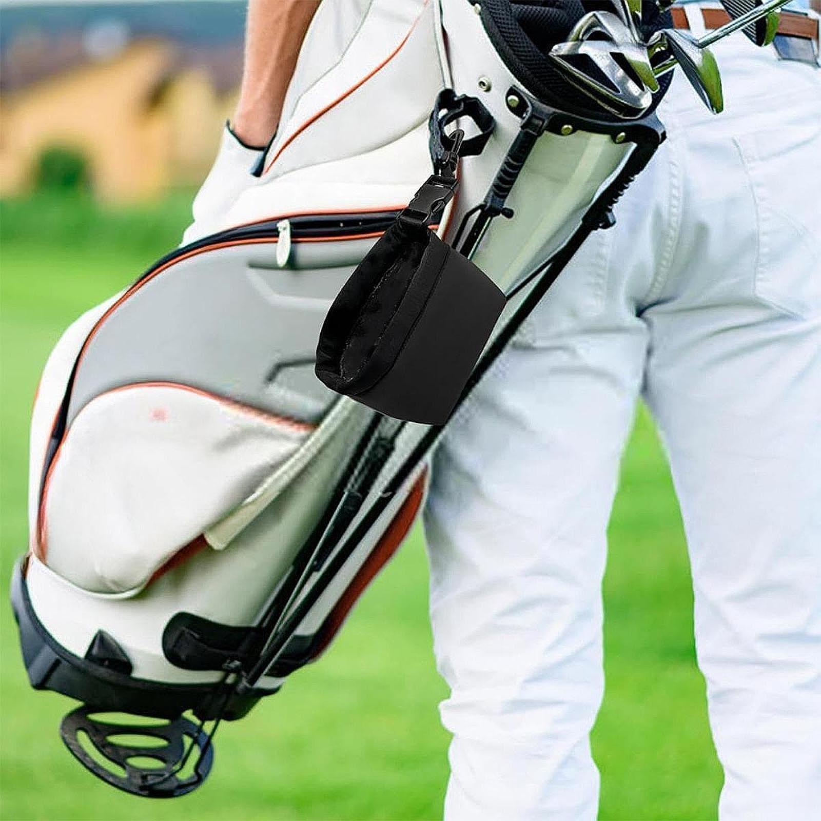 Golf Equipment Gifts - Wiederverwendbare Golfball-Reinigungstasche mit Clip, leichte Aufbewahrungstasche