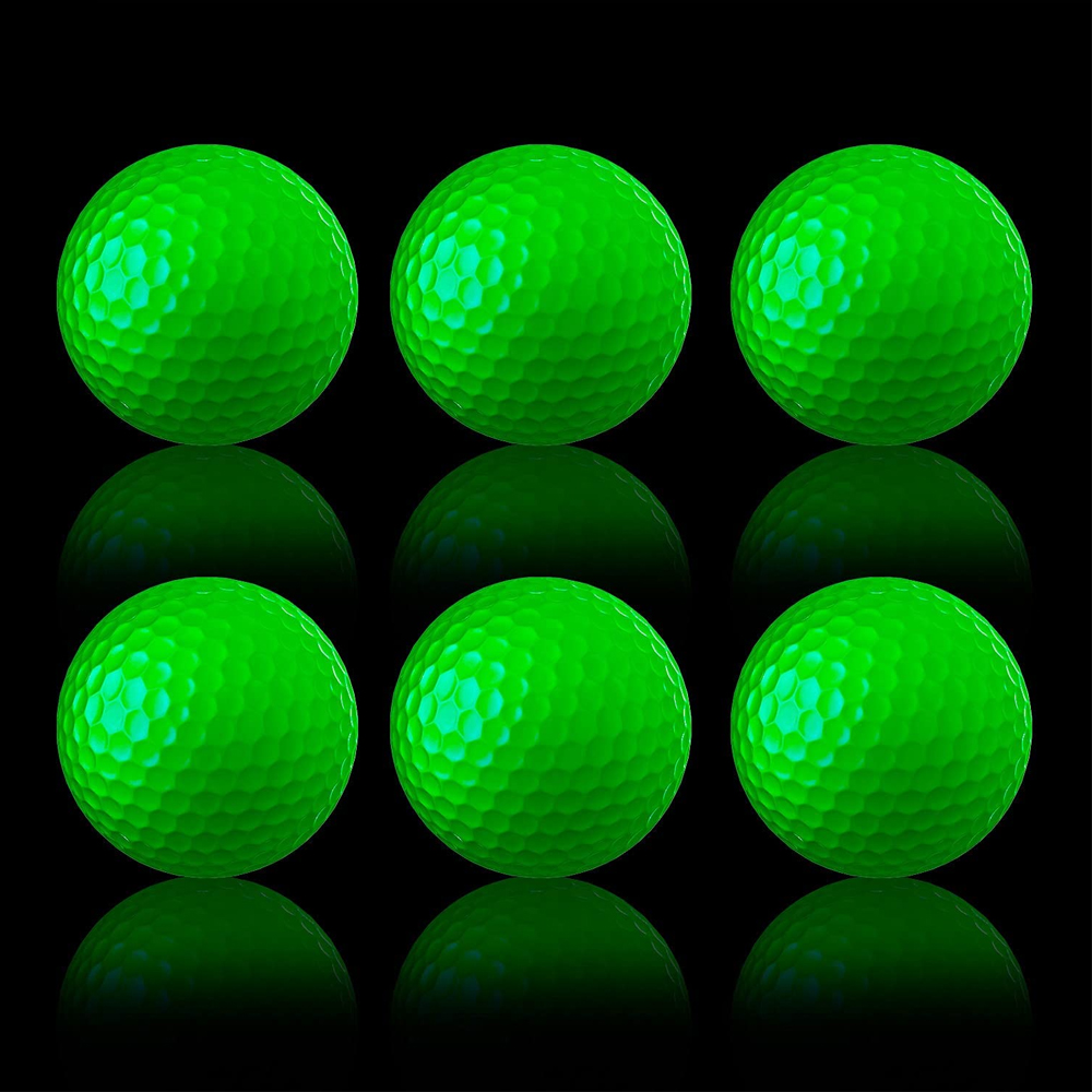 Golf Ball Premium - 6 Stück leuchtende Nacht-Golfbälle, langlebig, hell,