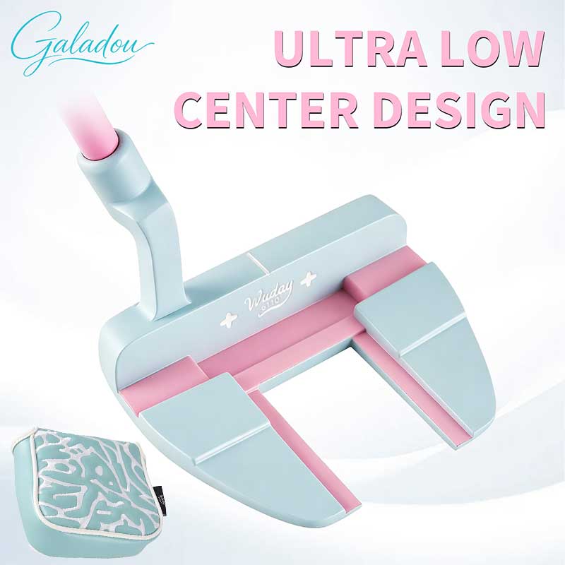 Golf Equipment Gifts - Blau-rosa Golfputter mit blauem Puttercover, geeignet