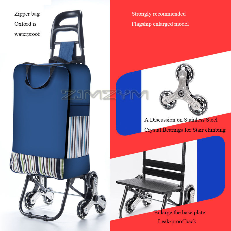 Pull Cart Fold - 35L Großer Handwagen mit Faltfunktion, Treppensteigfähiger