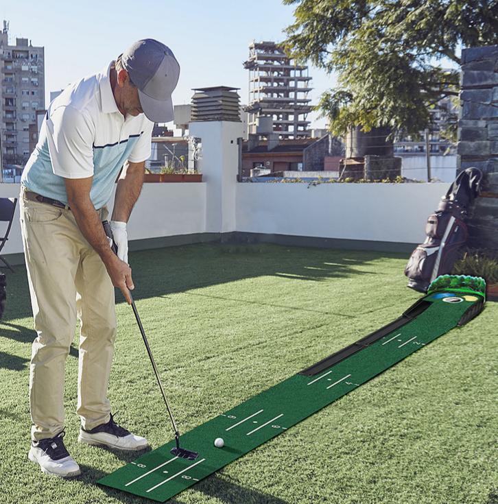 Golf Equipment Gifts - Golf-Putting-Übungsgerät, Golf-Trainingsausrüstung, Indoor- und Outdoor-Putting-Übungsmatte, Samtdecken-Set,